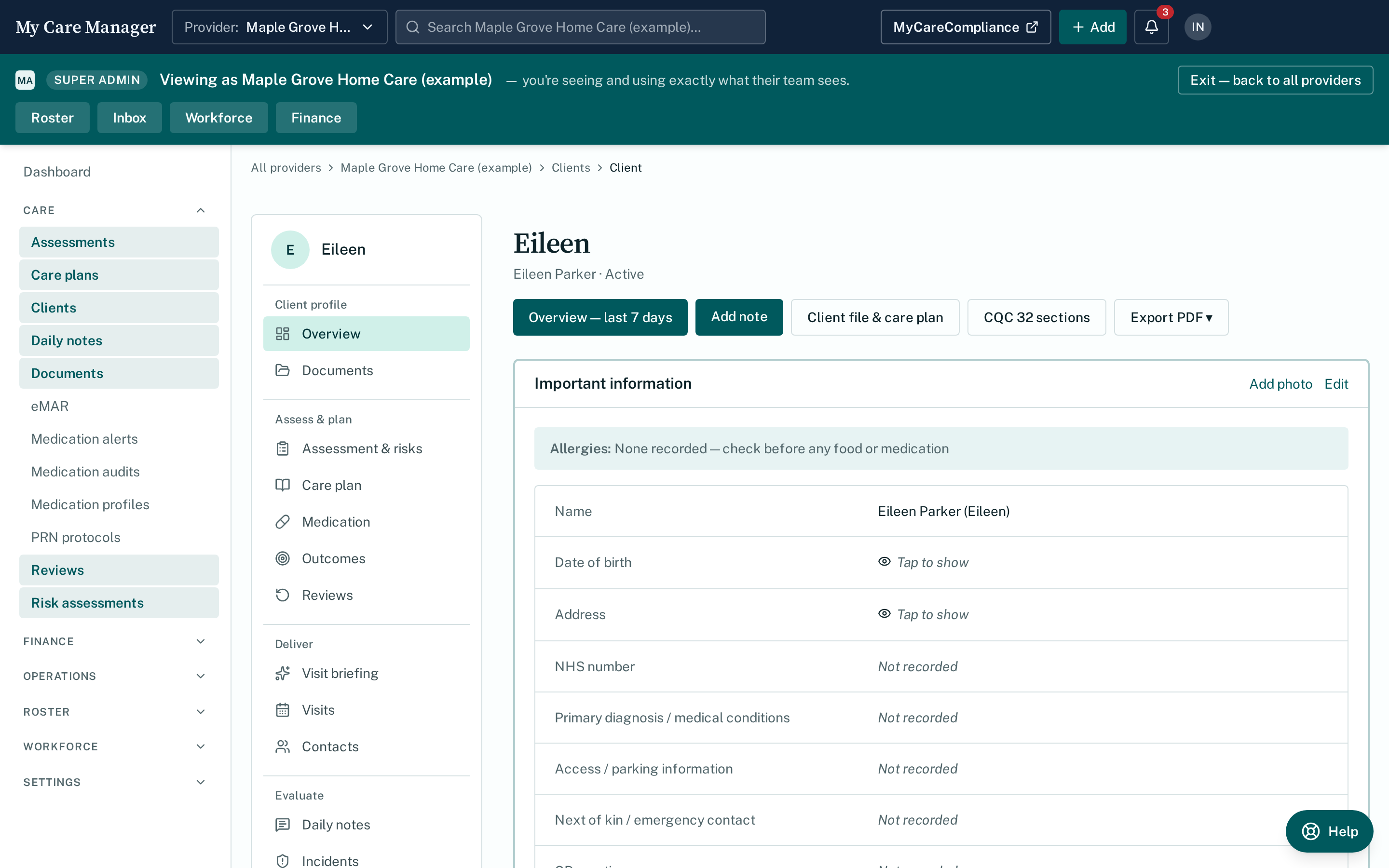 The client file